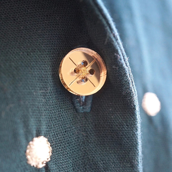 The Shirt Button - Cross - 4 Holes • Gold Mirror